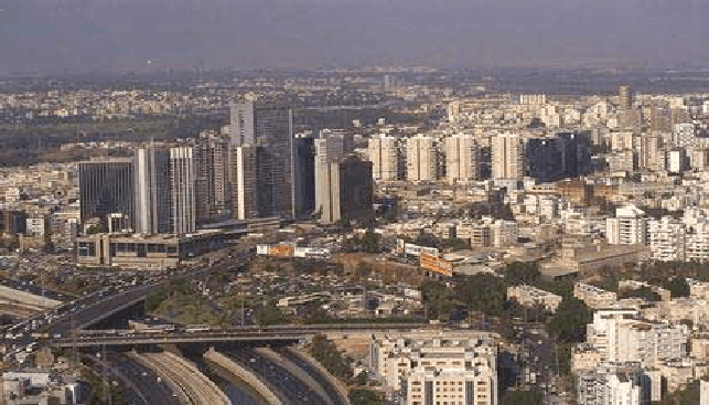 צילום אווירי של העיר רמת גן שנות ה 90