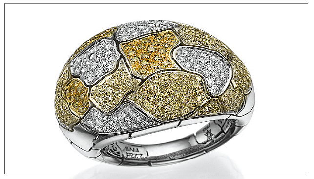טבעת יהלומים צבעוניים של Kristal Diamonds