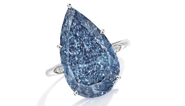 טבעת יהלום פנסי כחול